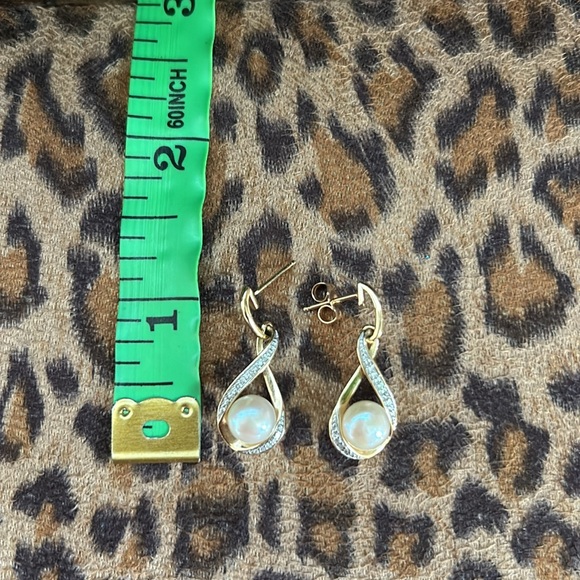 Honora 14KT Gold Freshwater Pearl & Diamond Earrings - Picture 5 of 7